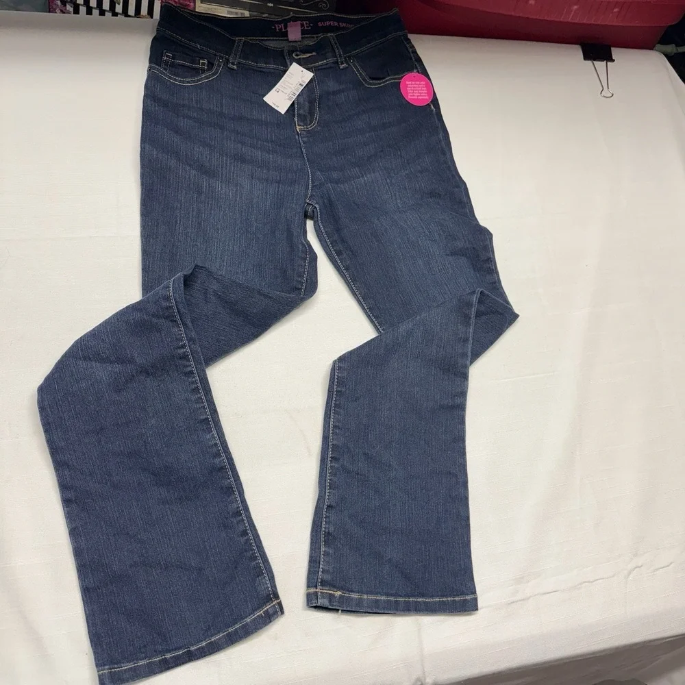 The Childrens Place Jeans Girls Size 14 Medium Wash Skinny Straight Leg